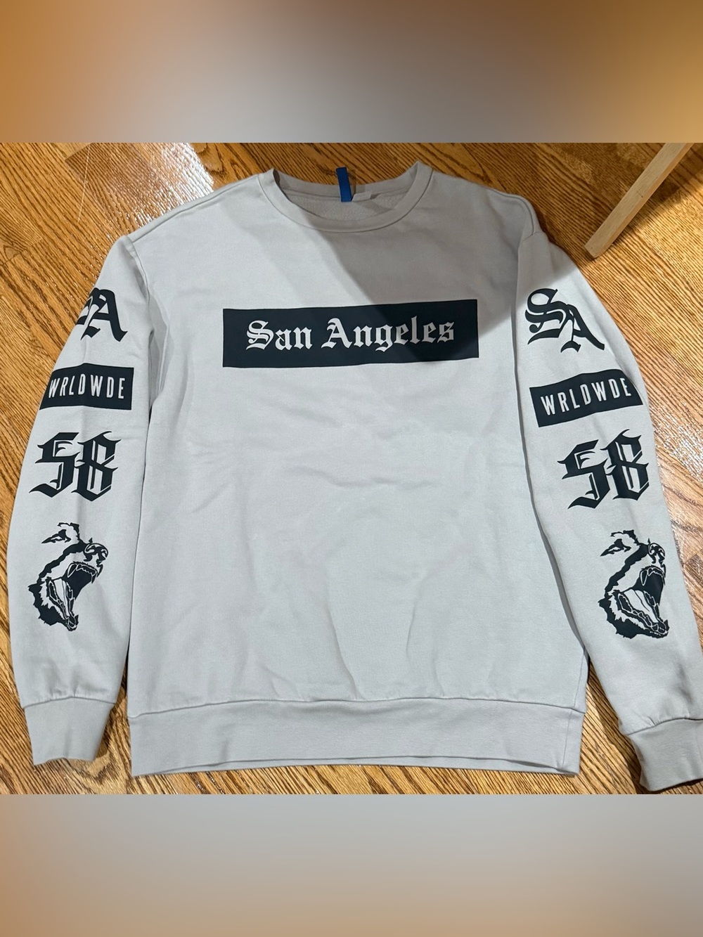 Divided Light Gray 'San Angeles' Graphic Crewneck Sweater